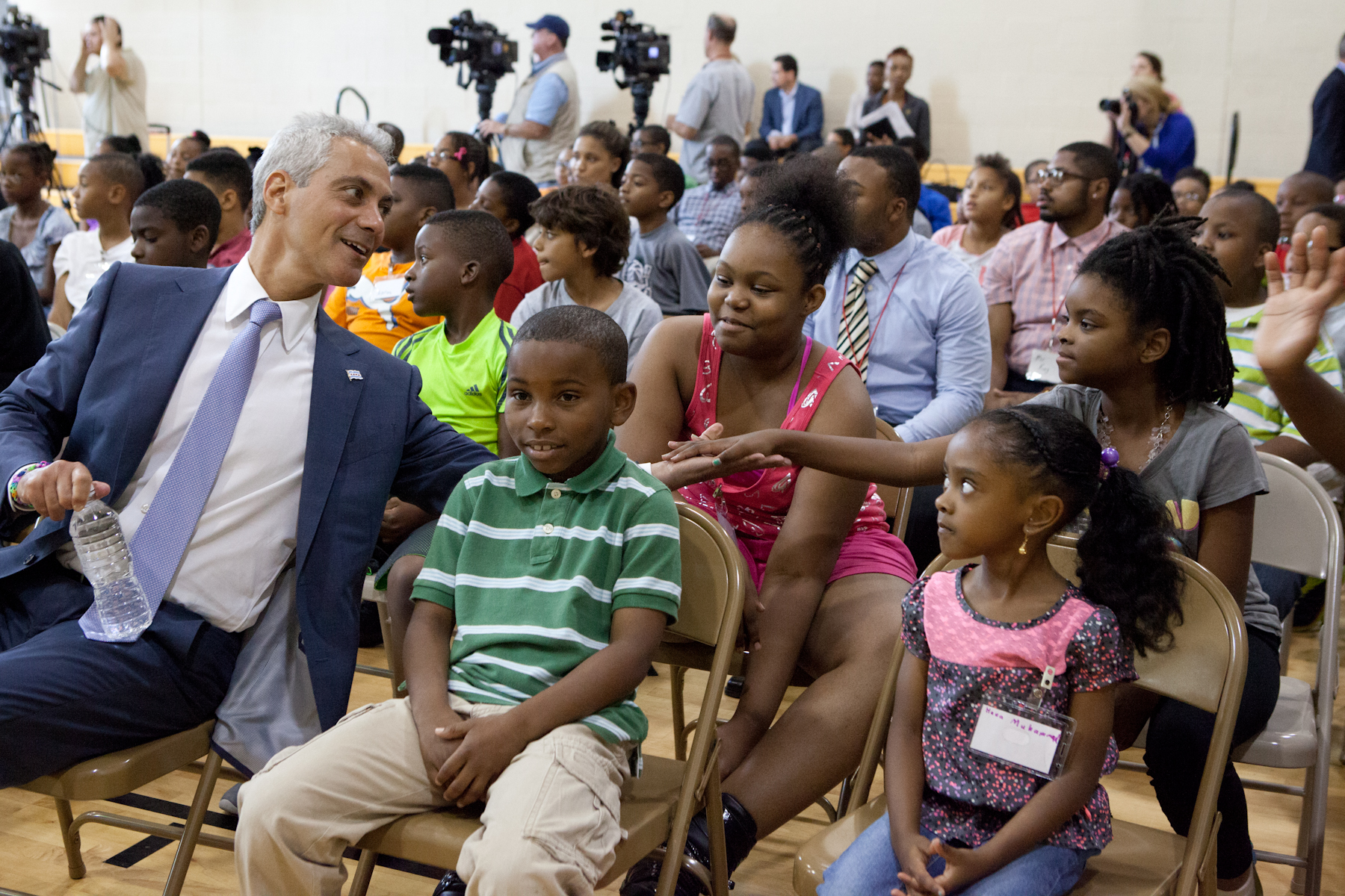 Mayor Emanuel visits with SEEK students at program kick off